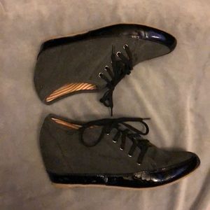 80%20 Black Wedge Sneakers